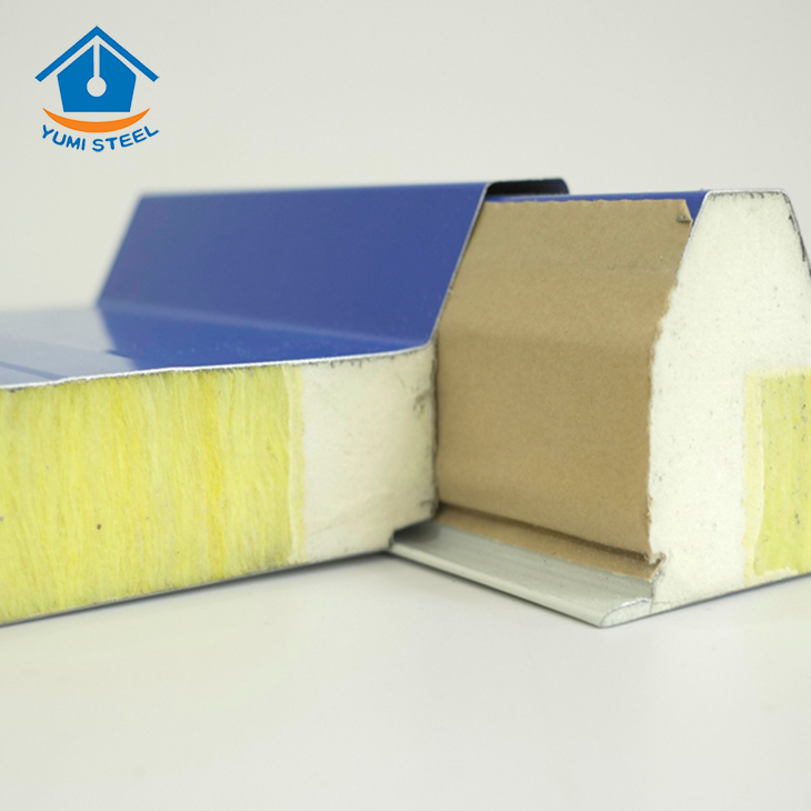 75mm 3 Ribs hidden screws PU Sandwich Roof panel 